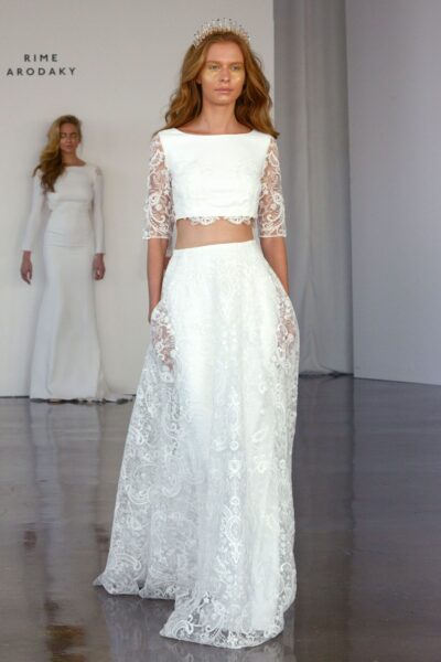 2 piece wedding dress by French designer Rime Arodaky